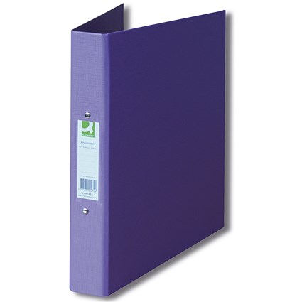 Q-Connect A4 Ring Binder, 2 O-Ring, 25mm Capacity, Purple, Pack of 10 Q-Connect A4 Ring Binder, 2 O-Ring, 25mm Capacity, Purple, Pack of 10