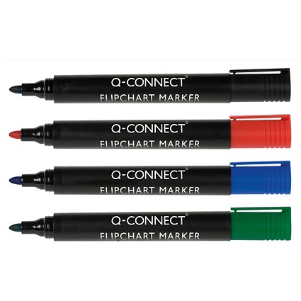 Q-Connect Flipchart Marker Pen Bullet Tip Assorted (Pack of 4) Q-Connect Flipchart Marker Pen Bullet Tip Assorted (Pack of 4)