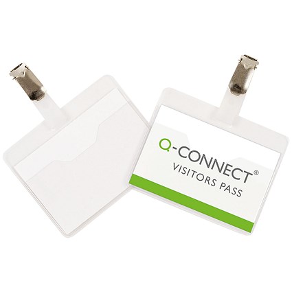 Q-Connect Visitor Badge, 90x60mm, Pack of 25 Q-Connect Visitor Badge, 90x60mm, Pack of 25