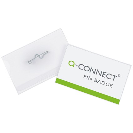 Q-Connect Pin Badge, 90x54mm, Pack 50 Q-Connect Pin Badge, 90x54mm, Pack 50