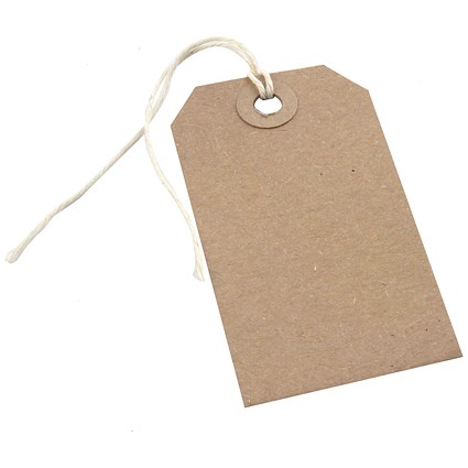 Strung Tag 146x73mm Buff (Pack of 1000) KF01613