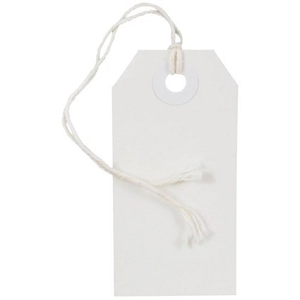 Strung Ticket 70x44mm White (1000 Pack) KF01622
