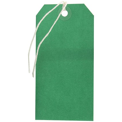 Red Strung Tags Strung Tag 120x60mm Green (1000 Pack) KF01624 | Paperstone