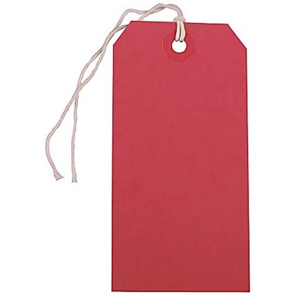 Strung Tag 120x60mm Red (1000 Pack) KF01627