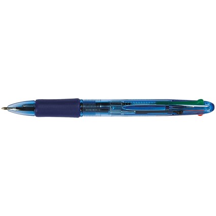 Q-Connect Retractable Ballpoint Pen, 4 Colour, Pack of 10