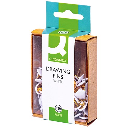 Q-Connect Drawing Pins, White, Pack of 1200(10 packs of 120)