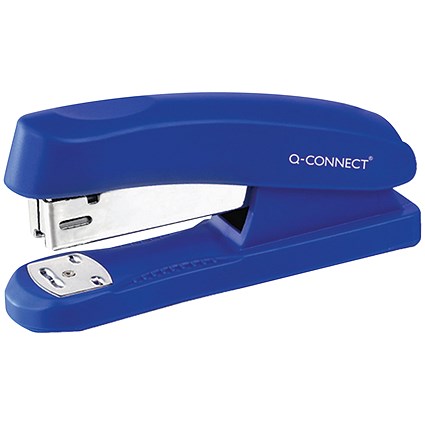 Q-Connect Half Strip Plastic Stapler, Capacity 20 Sheets, Blue