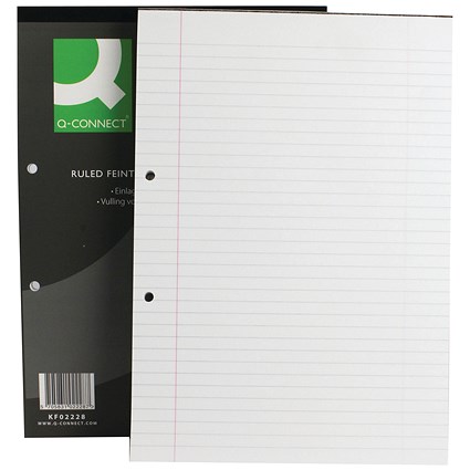 Q-Connect Refill Pad, A4, Ruled with Margin, 160 Pages, Pack of 10 Q-Connect Refill Pad, A4, Ruled with Margin, 160 Pages, Pack of 10