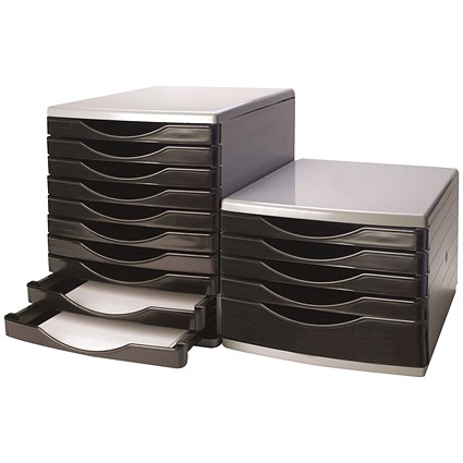 Q-Connect 5 Drawer Set, Black & Grey