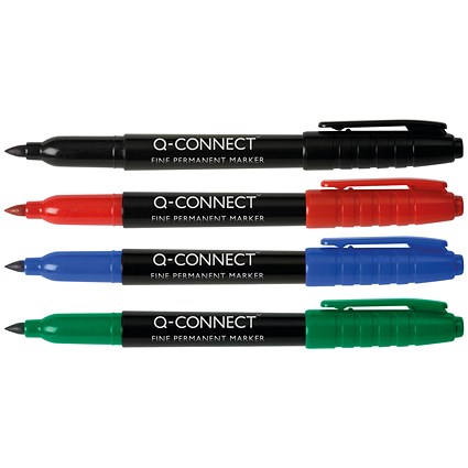 Q-Connect Permanent Marker Bullet Tip Fine Assorted (Pack of 10)