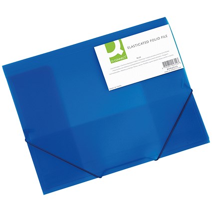Q-Connect 3 Flap Elasticated Folder, A4, Blue