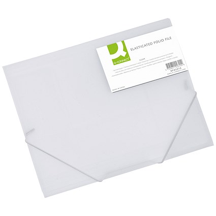 Q-Connect 3 Flap Elasticated Folder, A4, Clear