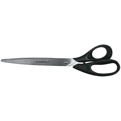 Q-Connect Ergonomic All Purpose Scissors, Stainless Steel, 255mm, Black Q-Connect Ergonomic All Purpose Scissors, Stainless Steel, 255mm, Black