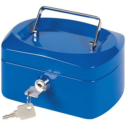 Q-Connect Cash Box 6 Inch - Blue