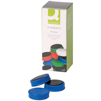 Q-Connect 25mm Magnet, Blue, Pack of 10 Q-Connect 25mm Magnet, Blue, Pack of 10