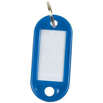 Q-Connect Key Fobs with 2 Punched Holes Blue Pack of 100 KF02694