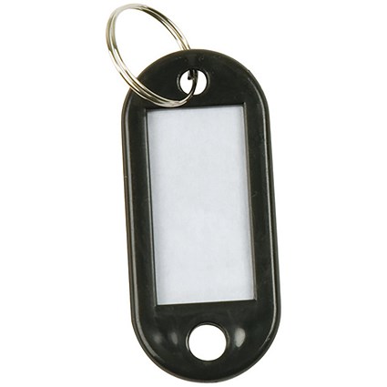 Q-Connect Key Fobs with 2 Punched Holes Black Pack of 100 KF02696