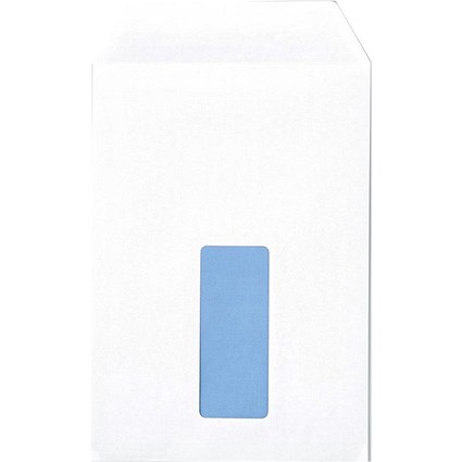 Q-Connect C5 Envelopes, Window, Peal and Seal, 100gsm, White, Pack of 500