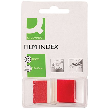 Q-Connect Page Marker, 25 x 45mm, Red, Pack of 50