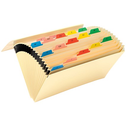 Q-Connect A-Z Expanding File, 19 Pockets, Foolscap, Cream Q-Connect A-Z Expanding File, 19 Pockets, Foolscap, Cream