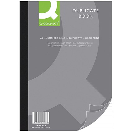 Q-Connect Duplicate Book, Ruled, A4, Pack of 1