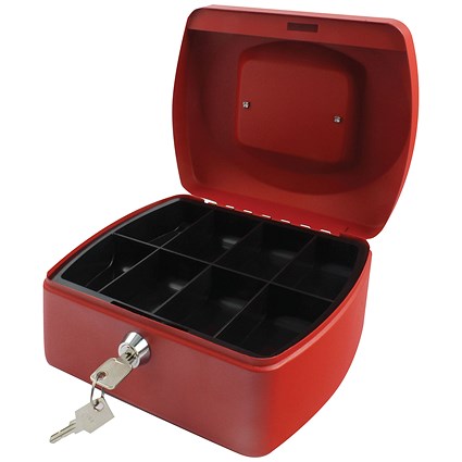 Q-Connect Cash Box 8 Inch - Red