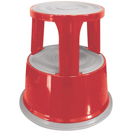 Q-Connect Metal Step Stool - Red Q-Connect Metal Step Stool - Red