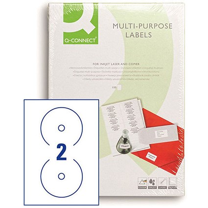 Q-Connect Full Face CD Label - Pack of 100
