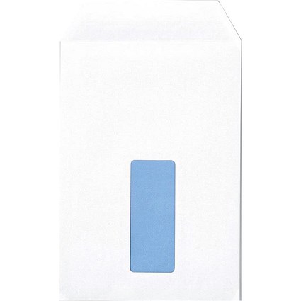 Q-Connect C5 Envelopes, Window, Self Seal, 90gsm, White, Pack of 150