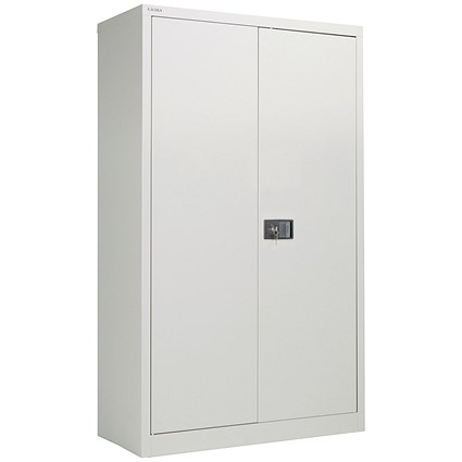 Jemini Tall Steel Stationery Cupboard, 3 Shelves, 1810mm High, Grey
