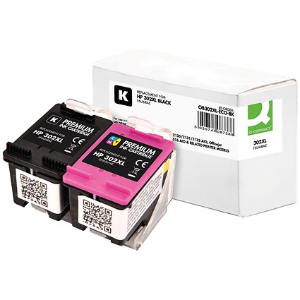 Q-Connect Remanufactured Inkjet Cartridge For HP 302XLBK Black HI6U6801CES222R