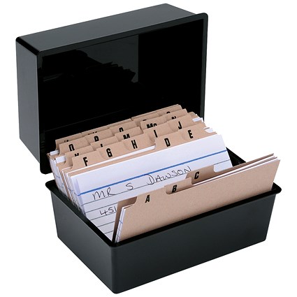 Q-Connect Card Index Box, 127x76mm, Black Q-Connect Card Index Box, 127x76mm, Black
