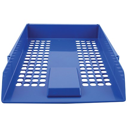 Q-Connect Plastic Letter Tray, Blue