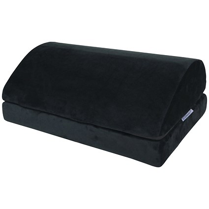 Q-Connect Ergonomic Height Adjustable Foam Footrest Anti-slip Bottom Removable Cover Black