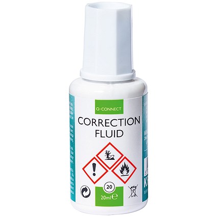 Q-Connect Correction Fluid, 20ml, Pack of 10