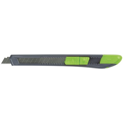 Q-Connect Light Duty 9mm Cutting Knife Black/Green 120BC Q-Connect Light Duty 9mm Cutting Knife Black/Green 120BC