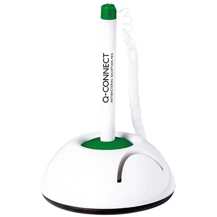 Q-Connect Antibacterial Reception Pen w/Paper Holder Plus x3 Ink Blue