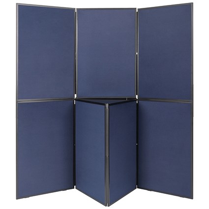 Q-Connect 7 Panel Display Board, 1800x1800mm, Blue/Grey