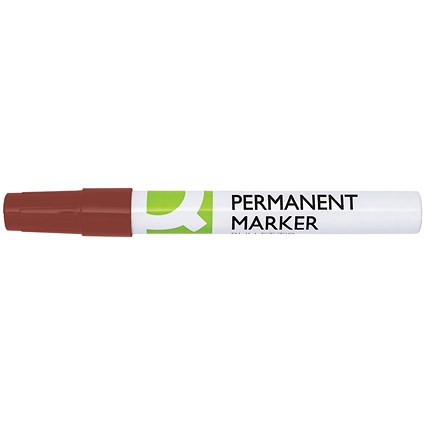 Q-Connect Permanent Marker Bullet Tip 4mm Red Pack of 10