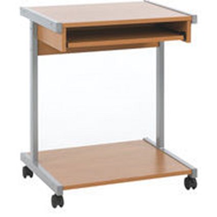 Jemini Intro Mobile Computer Workstation, 650mm Wide, Beech