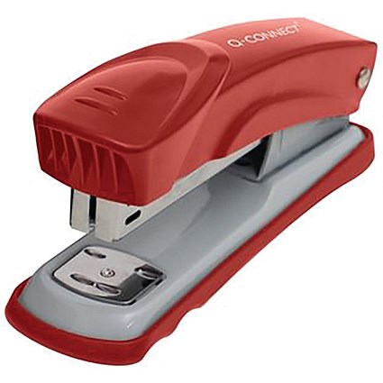 Q-Connect Half Strip Metal Stapler Red