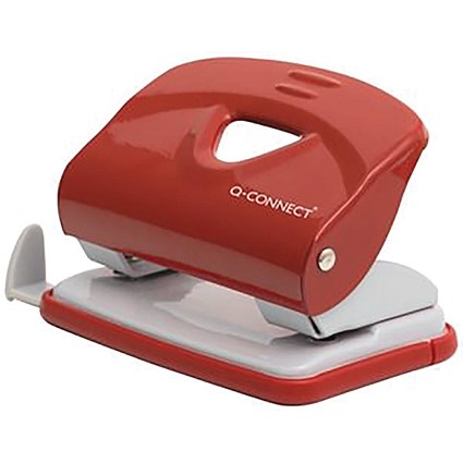 Q-Connect Medium Duty Metal Desk Hole Punch Red