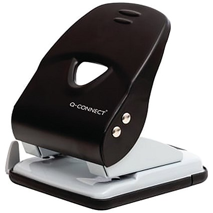 Q-Connect Heavy Duty Metal Desk Hole Punch Black