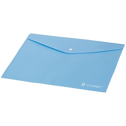 Q-Connect Recycled A4 Popper Wallets, Blue, Pack of 12 Q-Connect Recycled A4 Popper Wallets, Blue, Pack of 12