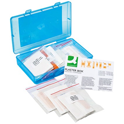 Q-Connect Closable Plaster Box with Assorted Plasters, Pack of 100 Q-Connect Closable Plaster Box with Assorted Plasters, Pack of 100