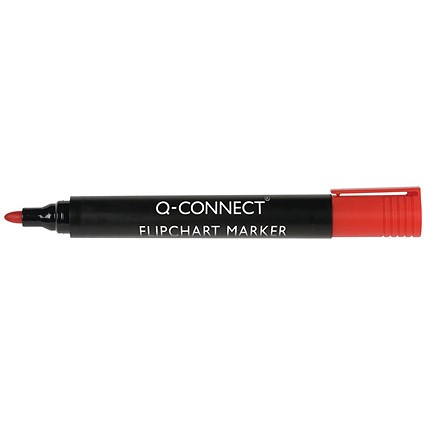 Q-Connect Flipchart Marker Bullet tip 2mm Red Pack of 10