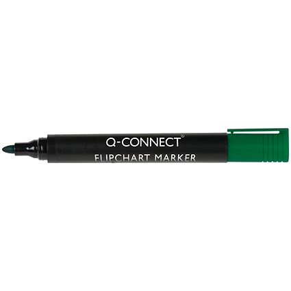 Q-Connect Flipchart Marker Bullet tip 2mm Green Pack of 10