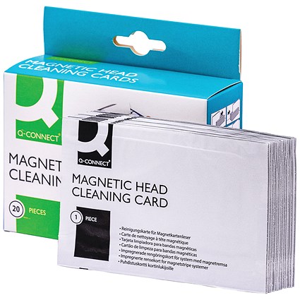 Q-Connect Card Reader Cleaning Card, Pack of 20 Q-Connect Card Reader Cleaning Card, Pack of 20