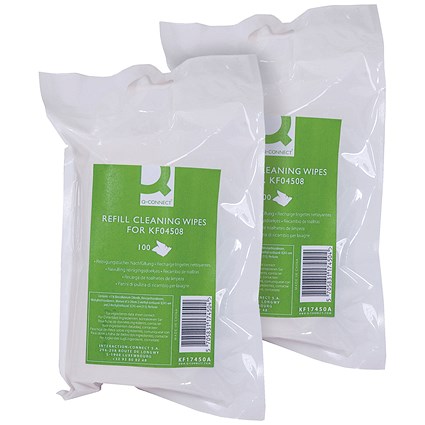 Q-Connect Refill General Use Cleaning Wipes for KF04508, Pack of 200