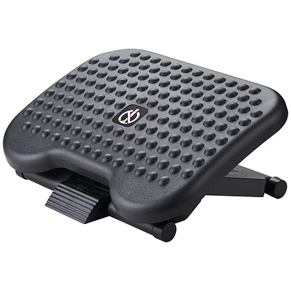 Q-Connect Premium Height Adjustable Footrest with Anti-slip Bumps Black